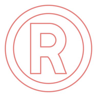 Neon symbol copyright red color vector illustration image flat style light