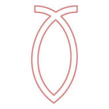 Neon bull symbol red color vector illustration image flat style light