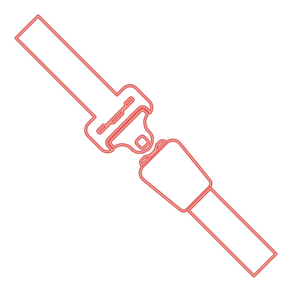 Neon Seat Belt Red Color Vector Illustration Image Flat Style — Stockvektor