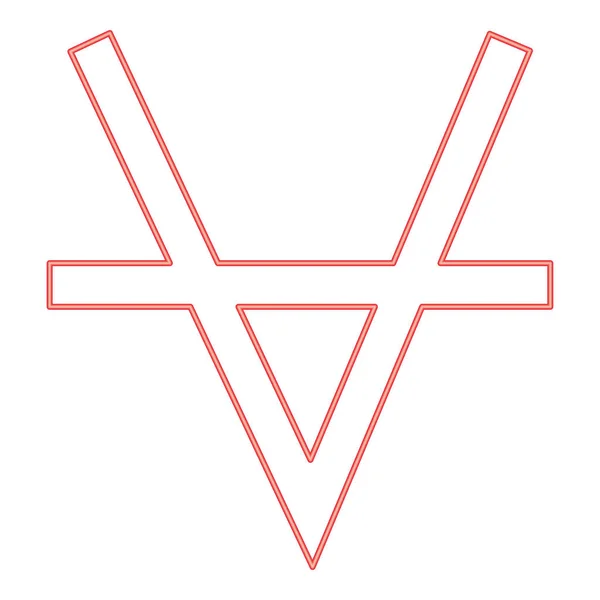 Neon Bull Sumbol Red Color Vector Illustration Image Flat Style — Stock vektor