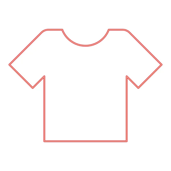 Neon Shirt Red Color Vector Image Flat Style Light — 스톡 벡터