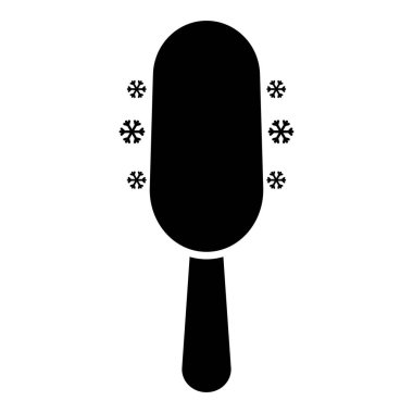 Dondurma çubuk simgesi siyah renk vektör illüstrasyon resmi düz biçimli basit