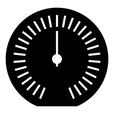 Hız göstergesi kilometre hız sayacı simgesi siyah renk vektör illüstrasyon basit düz resim biçimi