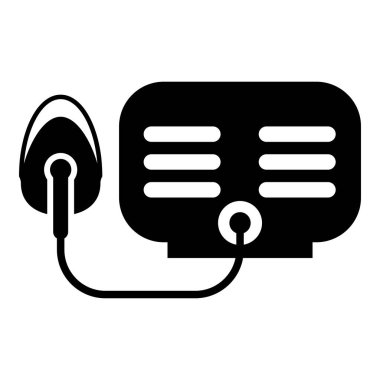 Maske simgesine sahip nebulizer siyah vektör resimleme düz biçimi