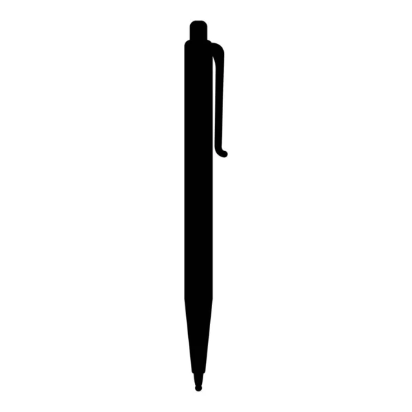 Kugelschreiber Symbol Schwarze Farbe Vektor Illustration Bild Flachen Stil Einfach — Stockvektor