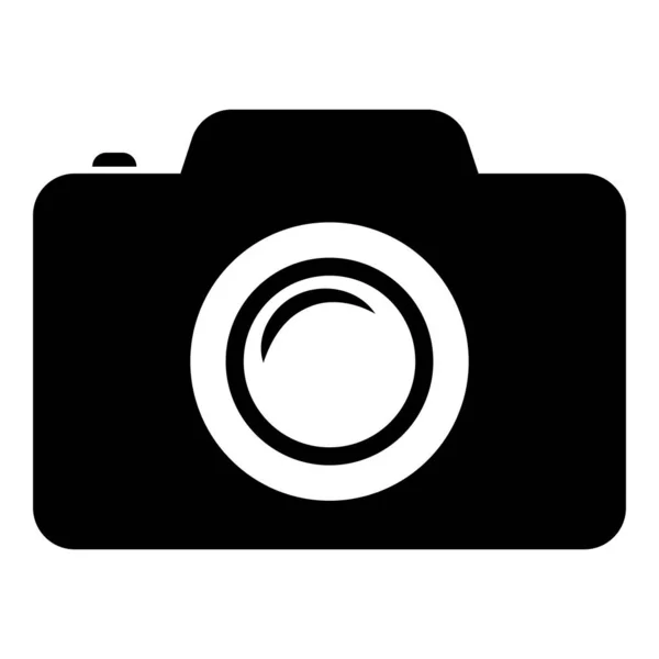 Camera Foto Pictogram Zwart Kleur Vector Illustratie Afbeelding Platte Stijl — Stockvector