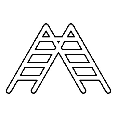 merdivenler dış hat simgesi siyah renk illüstrasyon görüntüsü ince düz düz biçim