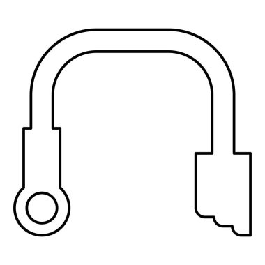Su çevresi için boru dış hat simgesi siyah renk vektör illüstrasyon görüntüsü ince düz biçim