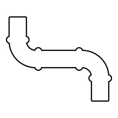 Boru hatları dış hat simgesi siyah renk çizim resmi ince düz biçim