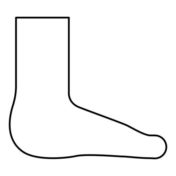 Foot Care Concept Human Ankle Sole Naked Contour Outline Line — стоковый вектор