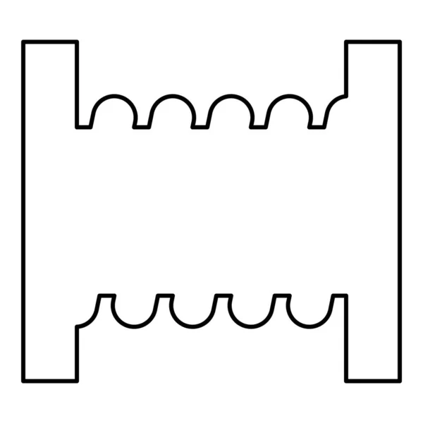 Spool Tel Bobini Bobin Kablosu Dış Hat Çizgisi Simgesi Siyah — Stok Vektör