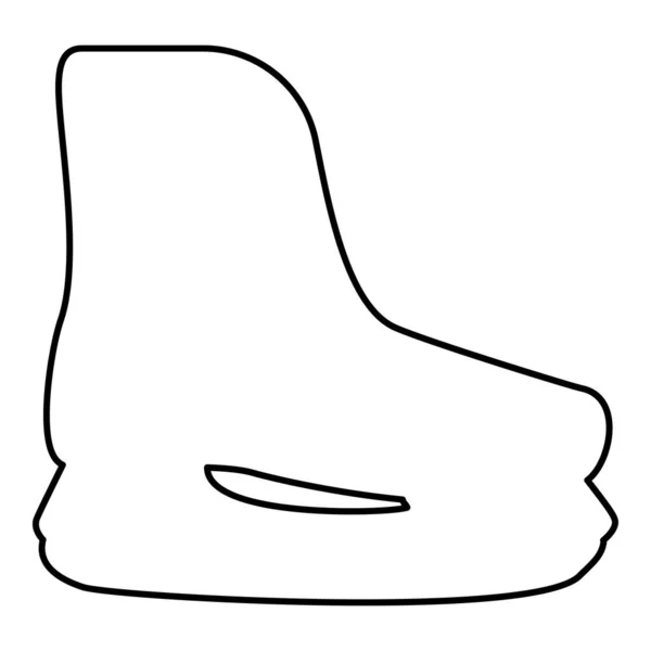 冰鞋运动曲棍球靴形象冰鞋冬季溜冰场设备鞋类轮廓线条图标黑色彩色矢量图片说明瘦小扁平风格简单 — 图库矢量图片
