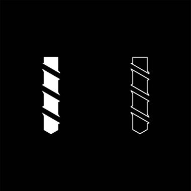 Sondaj bit auger simge beyaz renk vektör illüstrasyon resmi basit düz çizgi dış hatları ince düz