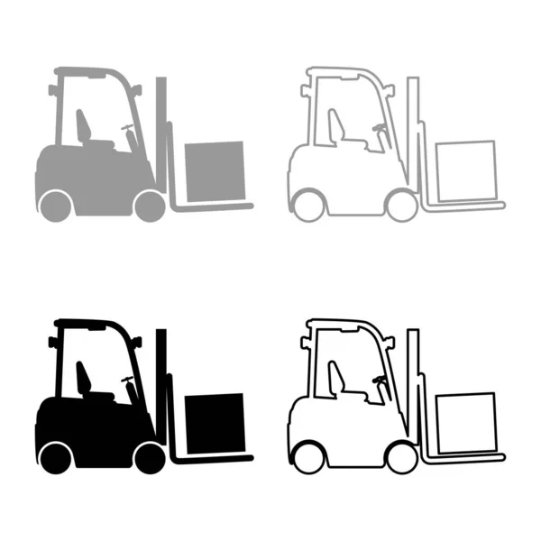 Depo Forklift Yükleme Makinesi Forklift Kamyonunda Depo Forklift Yük Taşıma — Stok Vektör