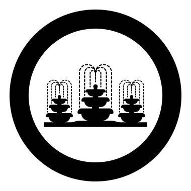 Çemberdeki akış simgesini yuvarlak siyah renk vektör illüstrasyon resmi katı dış hat biçimi şeklinde sabitle