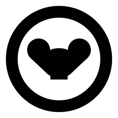 Daire şeklinde barish fındık simgesi siyah renkli vektör illüstrasyon resmi katı dış hat biçimi basit