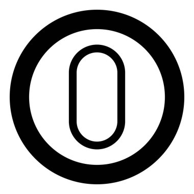 Tekerlek yıkama makinesi dişsiz simgesi için kemer yuvarlak siyah renk vektör illüstrasyon resmi katı taslak biçimi basit