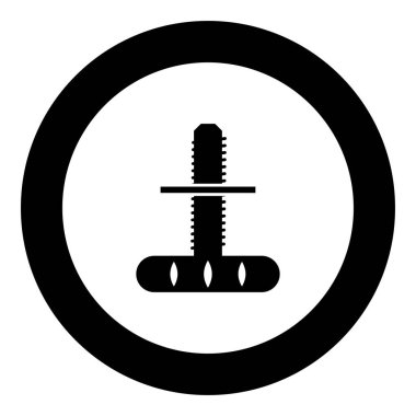 Mobilya bacak ayarlanabilir destek simgesi yuvarlak siyah renk vektör illüstrasyon düz dış hat biçimi basit