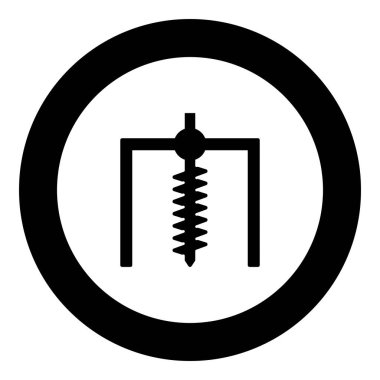 Sondaj sondajı sembolü madenciliği için kurulum delik kazıcı toprak auger jeodezik iş simgesi dairesel yuvarlak siyah renk vektör illüstrasyon basit ana hatlar biçimi