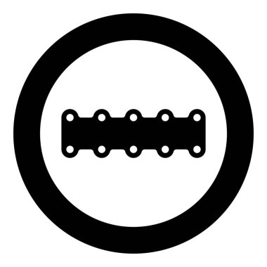 Motor conta araba simgesi yuvarlak siyah renk vektör illüstrasyon resmi katı dış hat biçimi basit