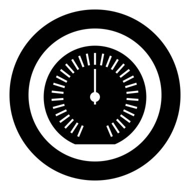 Hız göstergesi kilometre sayacının hız sayacı simgesi dairesel siyah renk vektör illüstrasyon görüntüsü basit dış hat biçimi