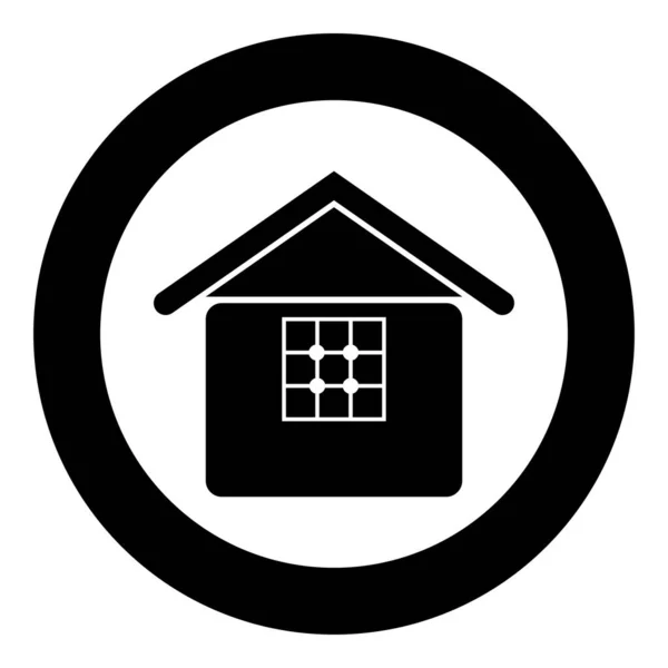 Home Icon Circle Black Color Vector Illustration Image Solid Outline — стоковый вектор