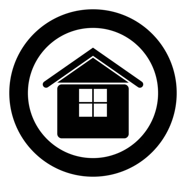 Home Icon Circle Black Color Vector Illustration Image Solid Outline — стоковый вектор