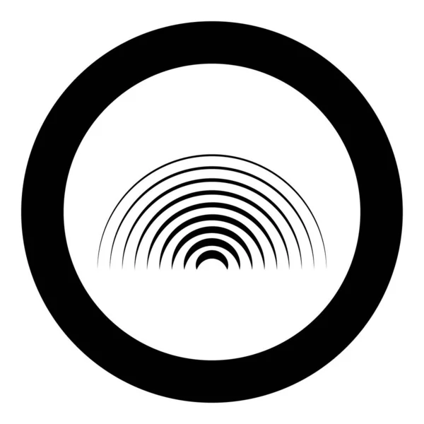 Radio Wave Wireless Icon Circle Black Color Vector Illustration Image — Archivo Imágenes Vectoriales