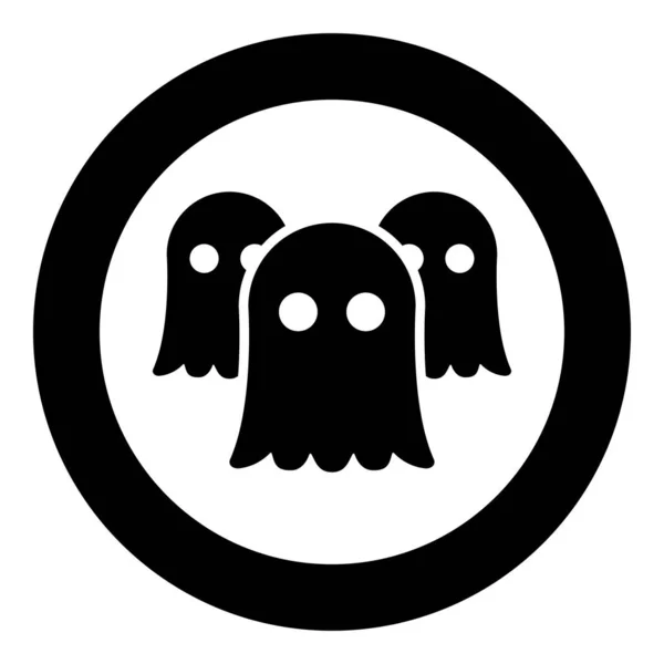 Spirits Ghosts Icon Circle Black Color Vector Illustration Image Solid — Vetor de Stock