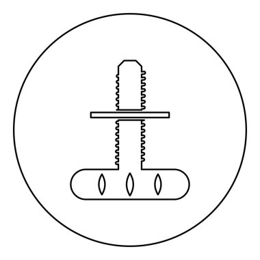 Mobilya bacak ayarlanabilir simge yuvarlak siyah renk vektör çizim ana hatları ince biçimli basit