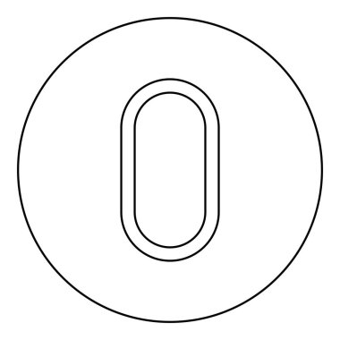 Tekerlek yıkama makinesi dişsiz simgesi için kemer yuvarlak siyah renk çizim çizgisi dış hat ince biçimli