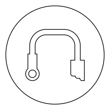 Su simgesi için yuvarlak siyah renk vektör illüstrasyon görüntü ana hatları ince hat biçimi basit