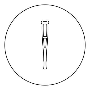 Dairesel siyah renk çizim çizelgesi çizgisi ince biçimli koltuk değneği simgesi