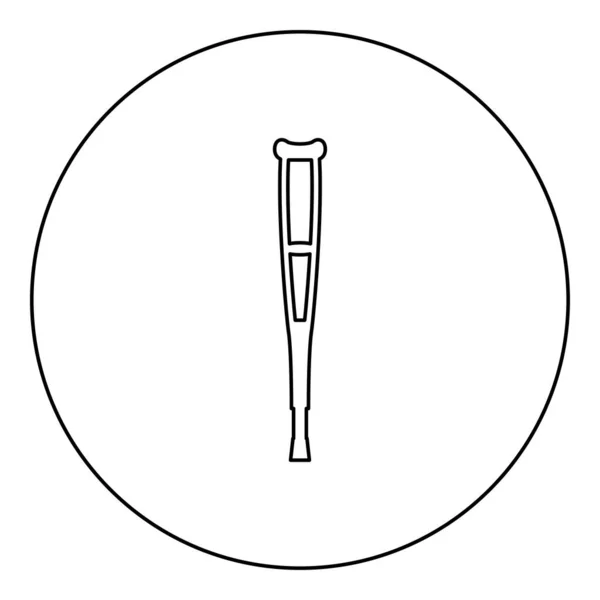 Kruis Pictogram Cirkel Ronde Zwarte Kleur Vector Illustratie Afbeelding Contour — Stockvector