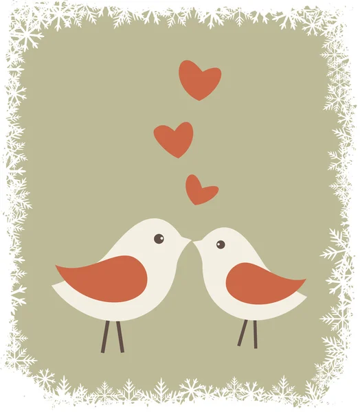 Aves enamoradas — Vector de stock