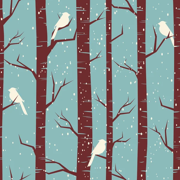 Winter Birch Forest — Stock Illustration Winter Birch Forest Royalty Free Stock Illustrations