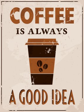 Retro Style Coffee Poster clipart