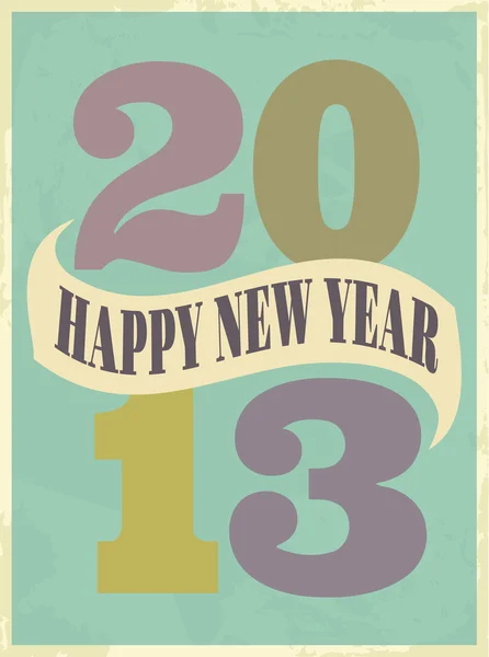 Vintage New Year Card — Stock Vector