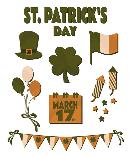 St. Patrick의 날 디자인 요소 설정 — 스톡 벡터