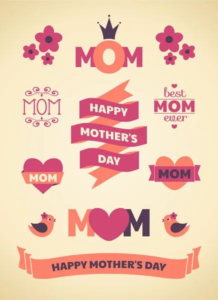 Mother's Day Design Elements — Stock Vector