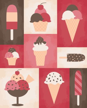 Retro dondurma afişi