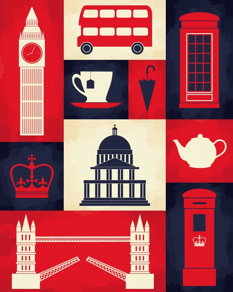 Retro Londen poster — Stockvector