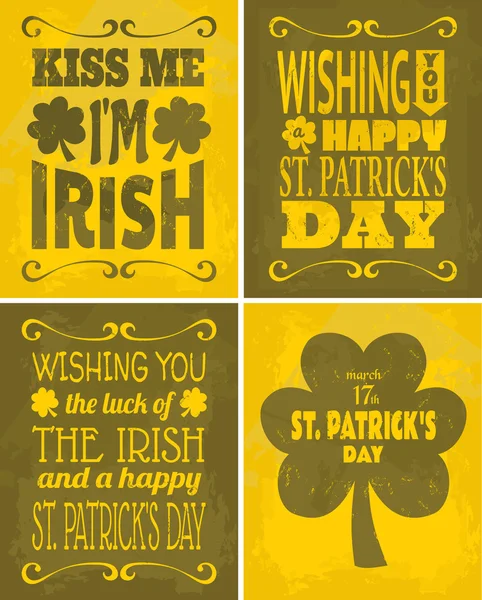 St. Patrick 's Day Cards Set — стоковый вектор