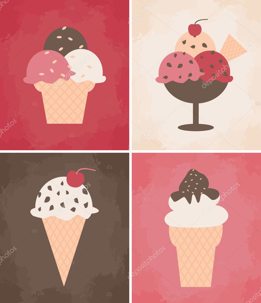 アイスクリームのポスター コレクション ストックベクター C Ivaleks