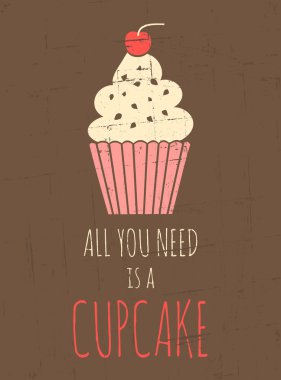 Retro Cupcake Poster