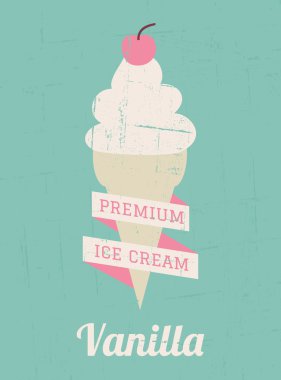 Retro dondurma afişi