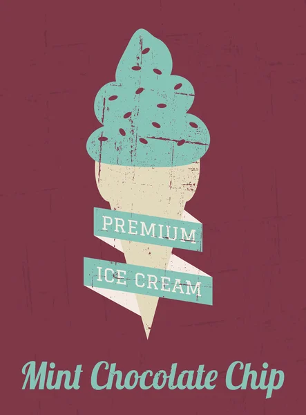 Affiche de crème glacée rétro — Image vectorielle