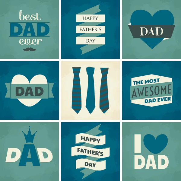 Collection de cartes de fête des pères — Image vectorielle