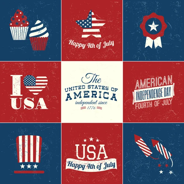 Independence Day Cards Set — Stock Vector
