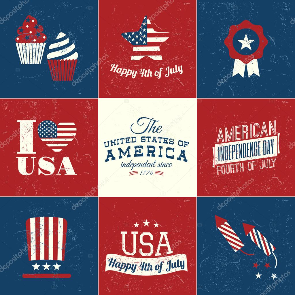 Independence Day Cards Set